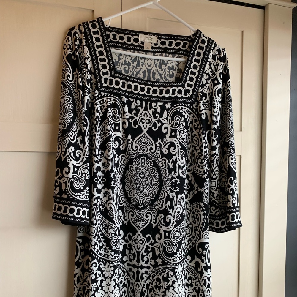 Black and White Loft Dress